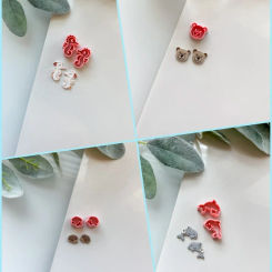 Animal Soft Pottery Clay Cutter DIY Cute Bear Hedgehog Earring Jewelry Clay Tools Small Polymer Clay Cutters Handmade Clay Molds