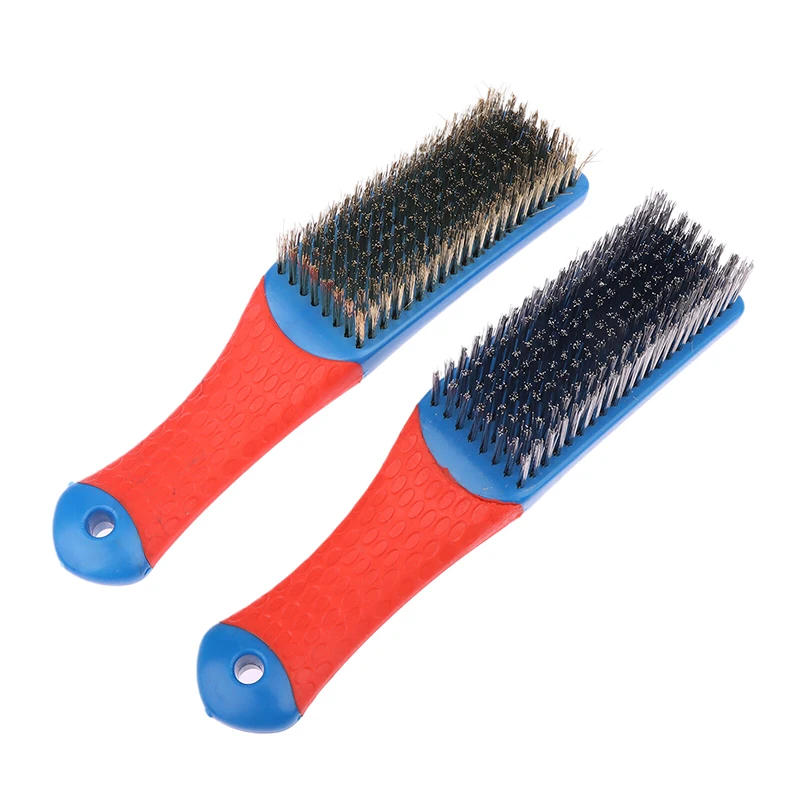 Description Picture 5 of itemSmall Wire Brush Stainless Steel Scratch Brushes Silicone Handle Brush for Rust Removal Paint Scrubbing Cleaning Metal Rust