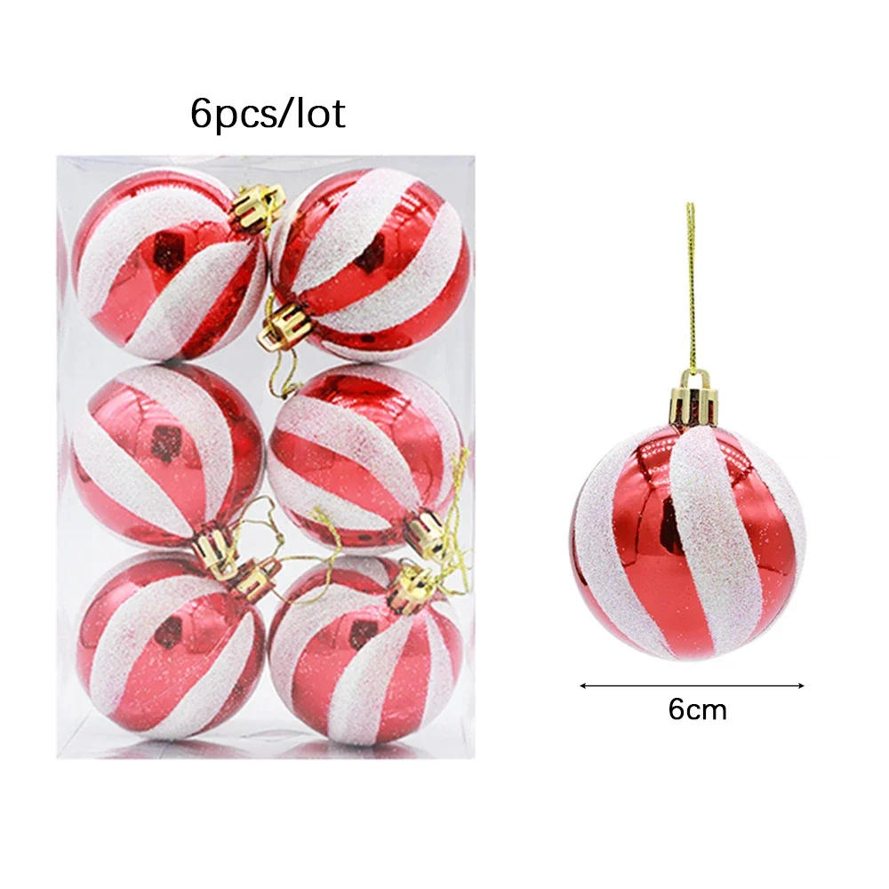Description Picture 5 of item6Cm Big Christmas Balls Glitter Gold White Red Christmas Tree Balls Hanging Ornament Pendant Christmas Decoration for Home 2024