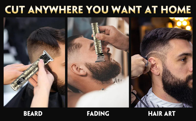 Description Picture 3 of itemT9 Men's Electric Hair Clipper with LCD Display, USB Rechargeable Grooming Machine, Professional Barber Trimmer