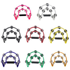 Hand Bell Orff Instruments Tambourine Double Layer Hand Bell Drum Percussion Instrument Kids Musical Gift Educational Toys Party