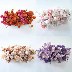 Rose Artificial Flower Row Wedding Backdrop Arch Deco Wall Hang Floral Arrangements Party Celebration Event Props Window Display