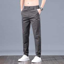 Premium Dark Gray Casual Trousers, Straight Cargo Pants, Men's Cotton Loose Pants for Social and Casual Wear