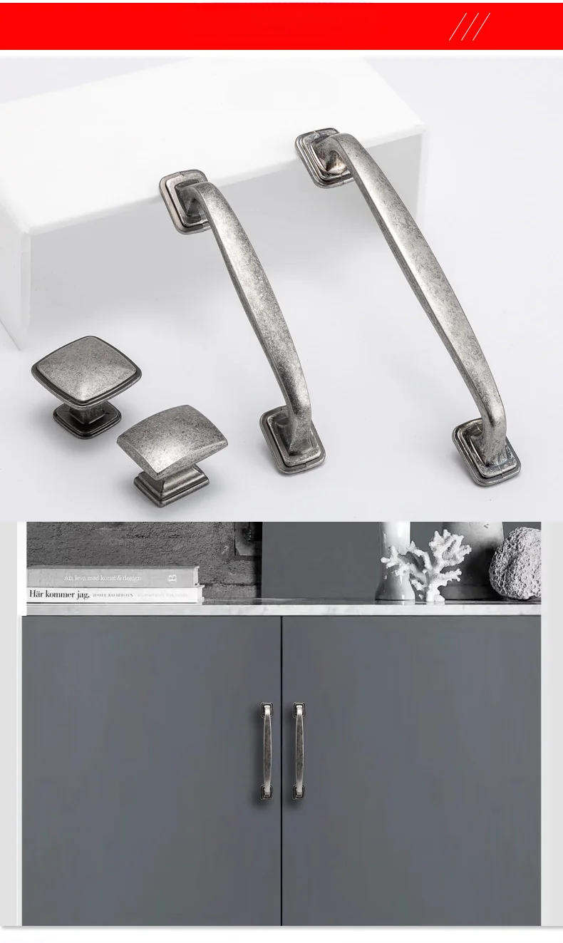 Description Picture 4 of itemMARUAT Retro Cupboard Pull Handles Metal Antique Brass Wardrobe 96/128mm Kitchen Drawer Cabinet Door Handle Furniture Knobs