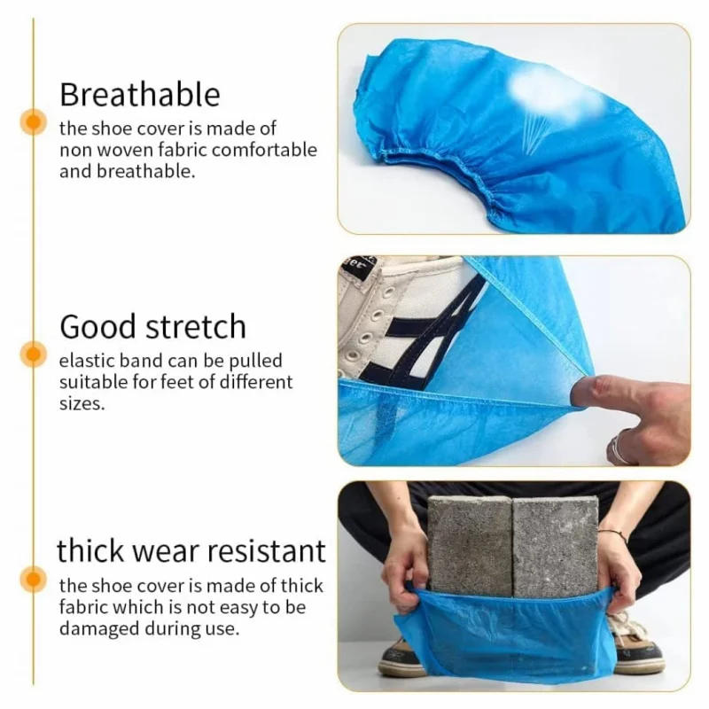 Description Picture 4 of itemShoe Covers Disposable Non Slip 100PCS Shoe Boot Covers Non Slip Waterproof One Size Fits Most for Carpet Indoors Garden Booties