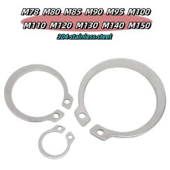 304/A2 Shaft with Elastic Retaining Ring, Large-sized C-shaped Shaft with Washer M78M80M85M90M95M100M110M120M130M140M150