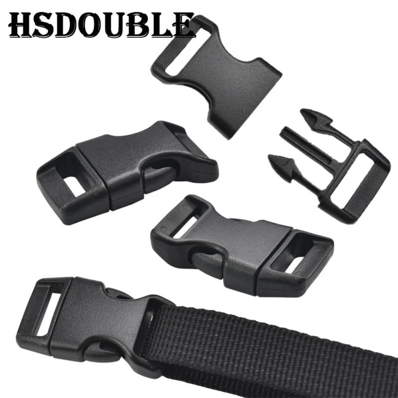 Description Picture 5 of item20 Pcs/Pack 5/8"Contoured Curved Side Release Black Plastic Buckles For Bag DIY Webbing Straps Paracord Bracelet