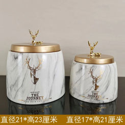 Deer Cover Ceramic Jar Storage Tea Caddy Food Candy Decorative Home Desktop Ornaments Cereal Dispenser