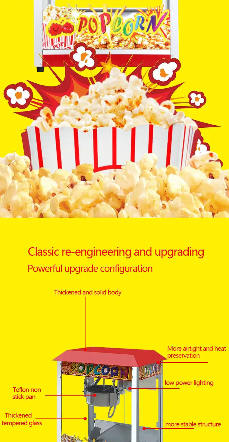 Description Picture 5 of itemCompetitive Price Portable Commercial Electric Automatic Stainless Steel Popcorn Maker Machine