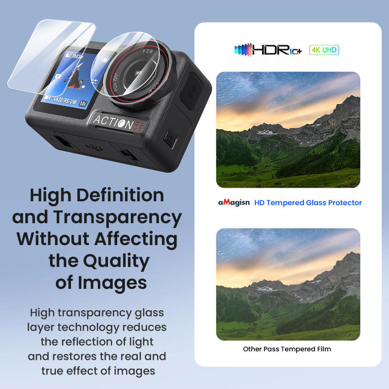 Description Picture 4 of itemFor DJI Osmo Action 5 Pro 4 HD Tempered Glass Front Rear Screen Protector Lens Protective Film For DJI Action 4 5 Pro Accessory