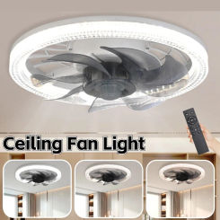 Ceiling Fan Light 2-in-1 Dimmable AC85-265V LED Fan Ceiling Light 3 Speed Modes E27 LED Light Remote Control for Living Room