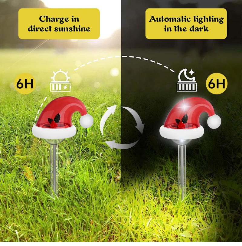 Description Picture 4 of itemChristmas Decorations Outdoor Waterproof Solar Christmas Garden Stakes Solar Christmas Pathway Lights for Yard Lawn Path Xmas