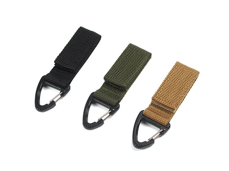 Description Picture 2 of itemOutdoor Camping Hiking Nylon Ribbon Keychain Molle Tactical Knapsack Triangle Backpack Waist Bag Fastener Hook Buckle Climb Tool
