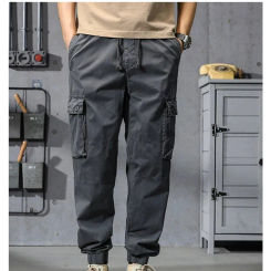 Citylink TacTic 2024 Spring New Trendy Brand Slim Fit Pocket Straight Leg Strap Casual Cropped Pants For Men