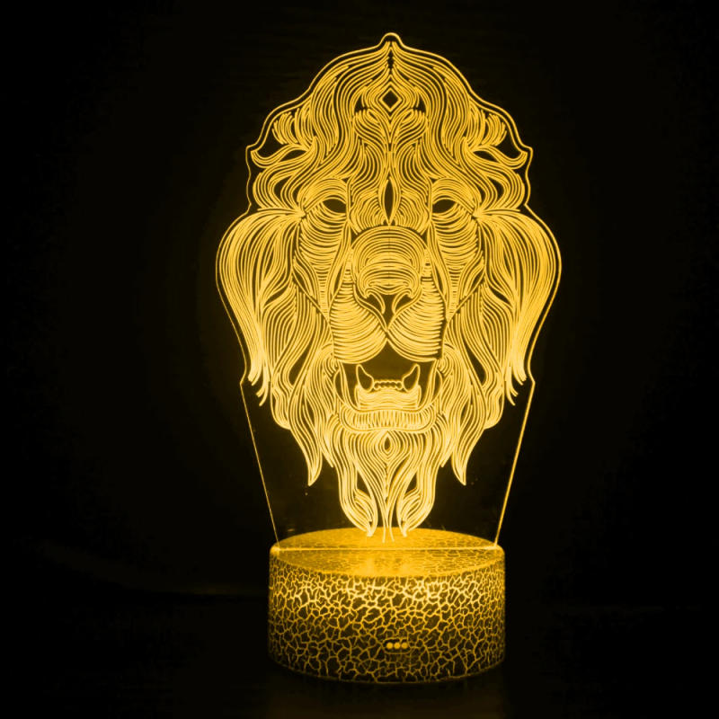 Description Picture 4 of itemNighdn Lion 3D Lamp Illusion LED Night Light for KIds Room Colorful Acrylic Nightlights Birthday Christmas Gift for Boys Girls
