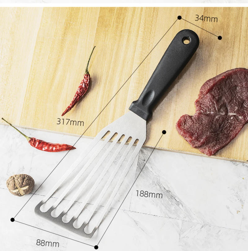 Description Picture 5 of itemKitchen Frying Spatula Non-slip Stainless Steel Slotted Turner & Fish Spatula Leaky Shovel Fish Slice Kitchen accessories
