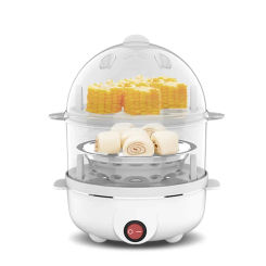 Electric Egg Cooker Double Layers Egg Boiler Corn Milk Rapid Breakfast Cooking Egg Steamer Appliances Kitchen