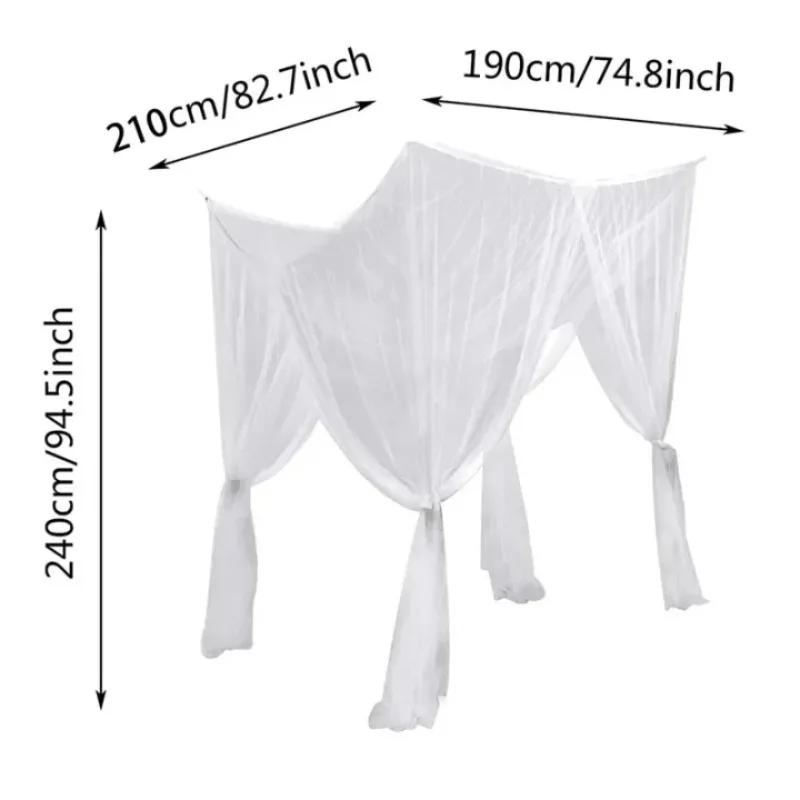 Description Picture 2 of itemSquare Mosquito Net Portable Four Corner Post Prevent Insect Outdoor Grace Canopy Palace Net Home Textile for King Size Bed