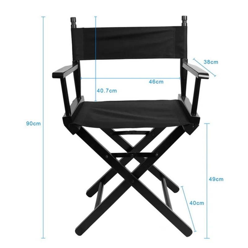 Description Picture 6 of itemSelens Newest Folding Portable Solid Wood Director Chair Equipment Canvas Makeup Chair Photo Studio Kits Photography Props