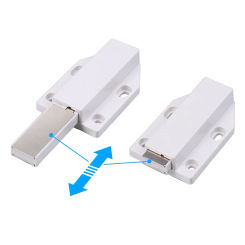 Touch Release Hinge Doors Catches Latch Cabinet Cupboard Plastic Single Suction Tool White 76.3x46.3x17.3 1pcs