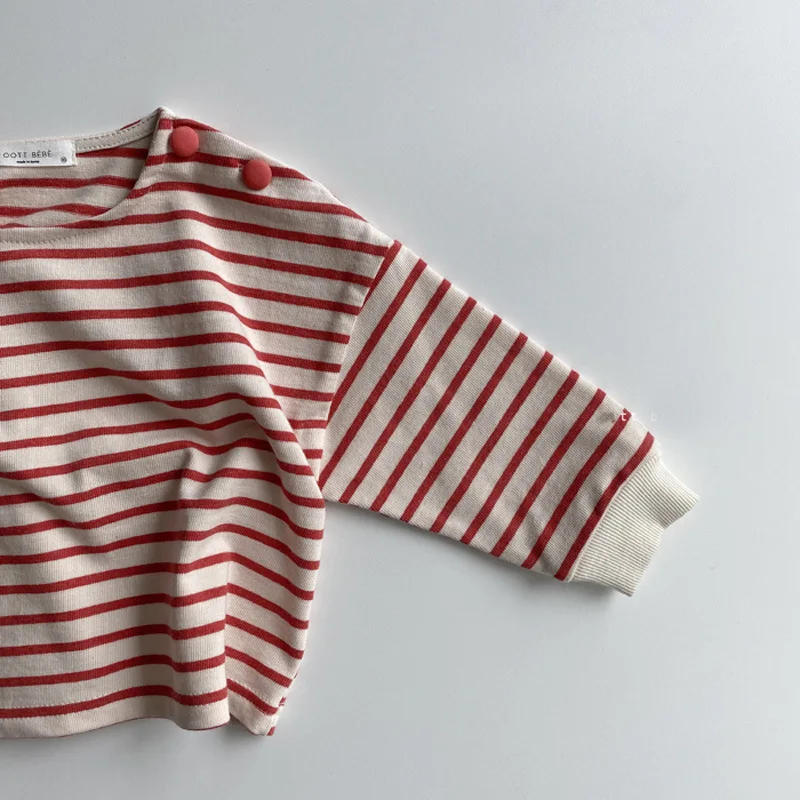 Description Picture 6 of itemFashion Baby Girl Striped T Shirts Cotton Long Sleeve Tops For Boys Infant Kids Loose Tees Baby Casual Pullover Clothes