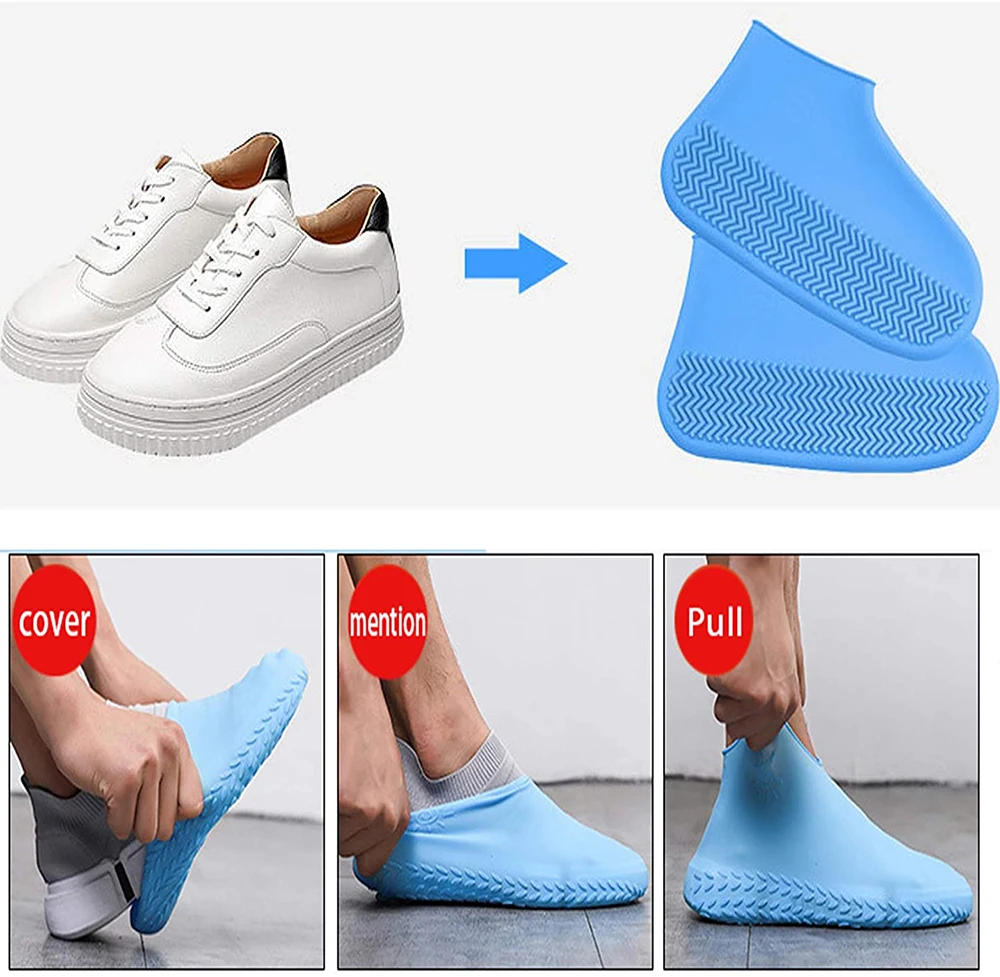 Description Picture 4 of itemRain Boots Cover Silicone Rain Boots Waterproof Shoe Cover Children Rainy Day Outdoor Rain Boots High Tube Thickened Non-slip