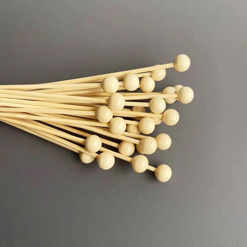 Description Picture 6 of item500pcs Wooden Sticks for Rock Candy Wood Stir Stick with Ball Cupcake Swizzle Sticks Drink Stirrer for Party Decoration