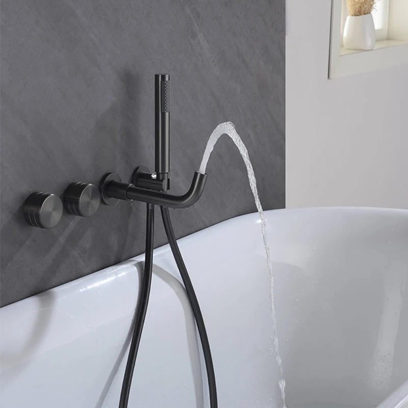 Description Picture 5 of itemWall Mount Brass Bathtub Faucet,Bathroom Shower Faucet,Conceal Mount Shower System With Rotatable Spout Hand Spray