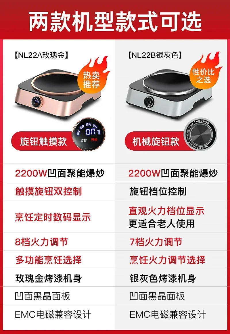 Description Picture 2 of item220V Zhi Gao Induction Cooker with Safety Lock 2200W, 3500W High Power wok,Concave Design