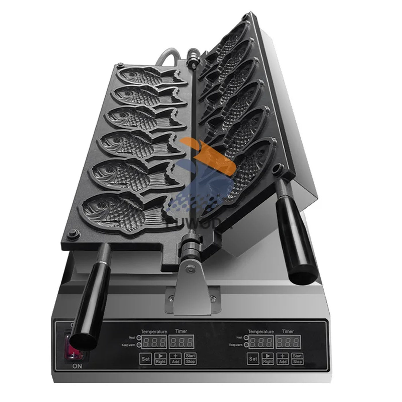 Description Picture 3 of itemDigital Display Cheese Taiyaki Waffle Machine Commercial 6Pcs Fish Waffle Maker New Design 110V 220V Fish Shape Waffle Maker