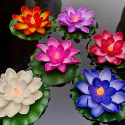 Lotus Floating Lantern Waterproof Decorative River Lantern Floating Pool Light Battery Operated Blessing Water Lily Candle Light