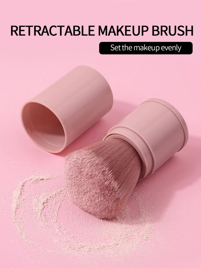 Description Picture 2 of item1PC Retractable Makeup Brushes Soft Fluffy Powder Foundation Blending Blush Face Kabuki Cosmetics Brush Make Up Tools