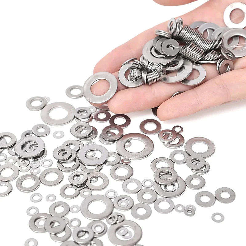Description Picture 3 of item180pcs Stainless Steel Washers O Ring Fasteners Gasket Set Assortment Kits M2 M2.5 M3 M4 M5 M6 M8 M10 Flat Washer Grommets