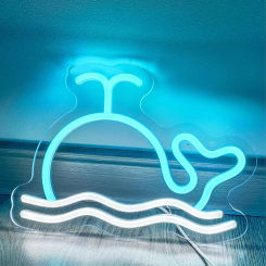 Whale Neon Light Sign Dimmable LED Neon Sign For Wall Decor Party Shop Club Wedding Bedroom Decor Birthday Art Gift For Kids