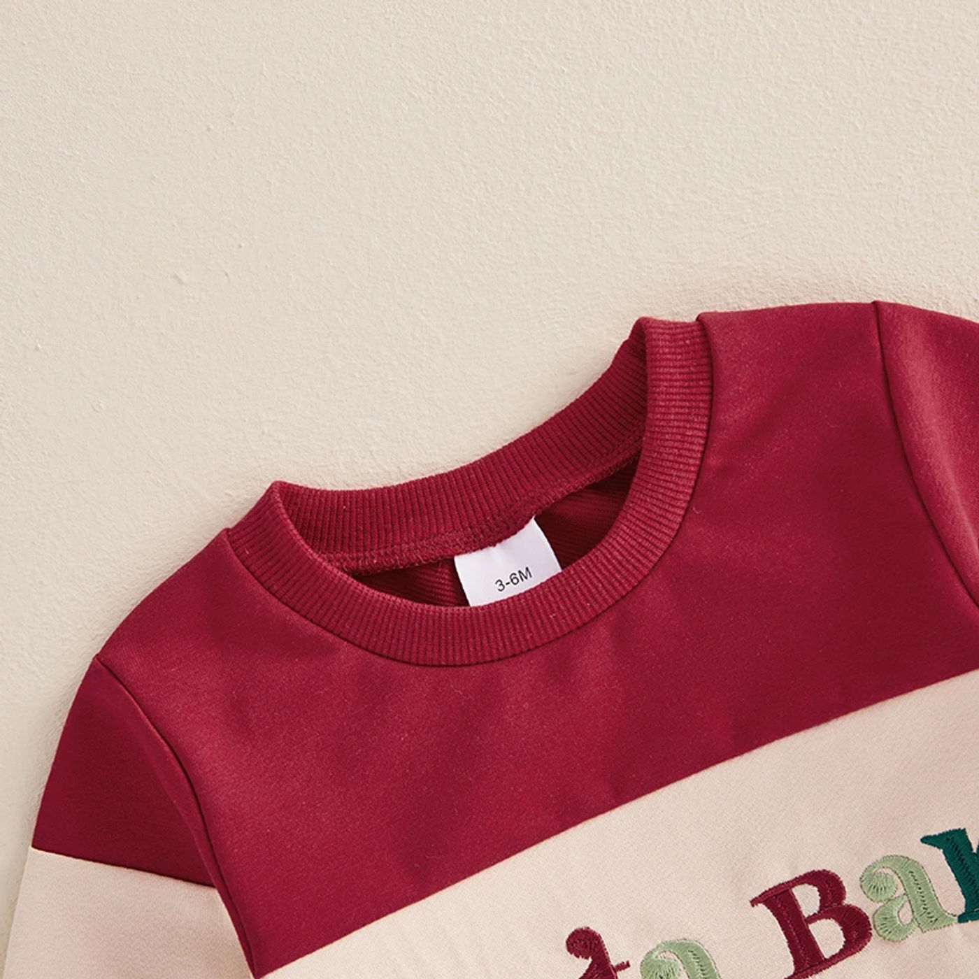 Description Picture 5 of itemBaby Boys Pants Set Long Sleeve Embroidery Letters Sweatshirt with Elastic Waist Sweatpants Christmas Clothes