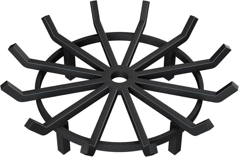 Description Picture 2 of itemAMAGABELI GARDEN & HOME 24in Fire Grate Log Grate Wrought Iron Fire Pit Round Spider Wagon Wheel Firewood Grate Heavy