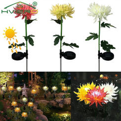 Simulation Chrysanthemum Outdoor Solar Lamp Flower LED Courtyard Garden Lawn Lights Ground Landscape Decoration Night Lighting