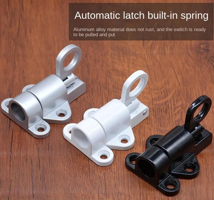 Description Picture 3 of itemWindow Gate Security Pull Ring Spring Bounce Door Bolt Aluminum Latch Lock White