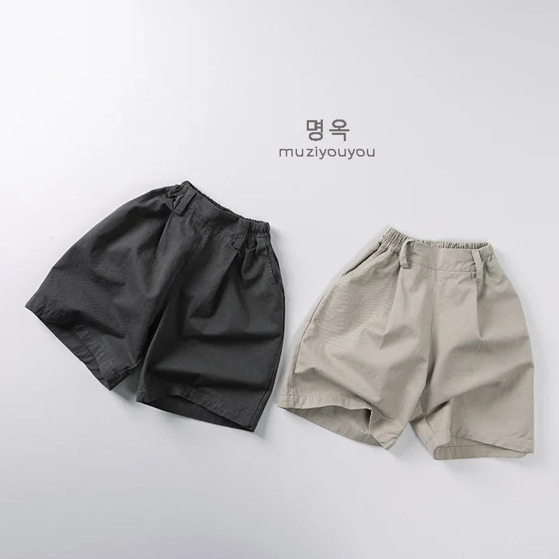 Description Picture 6 of itemChildren's Mid Pants 2025 New Style Pure Cotton Casual Pants for Boys and Girls, Summer Loose Shorts for Children's Clothing