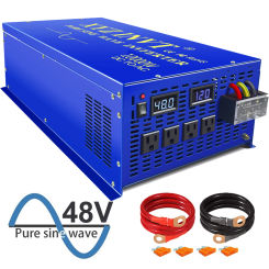 10000W Pure Sine Wave Inverter 24V 220V Solar Inverter Power Bank Battery Converter 12V/36V/48V/96V DC to 110V/120V/230V/240V AC