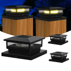 Nordic Solar LED Post Lights Solar Powered Fence Street Light IP65 Waterproof Landscape Pillar Lamp Garden Christmas Decoration