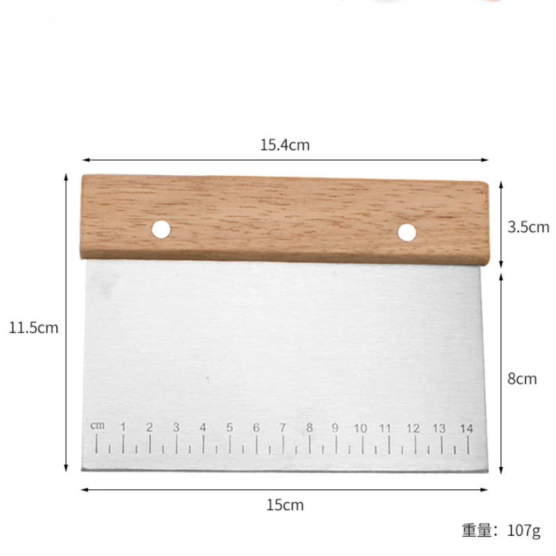 Description Picture 3 of itemStainless Steel Pastry Cutter Flour Pastry Scraper Chopper Scale Dough Pizza Cutter Wave Knife French Fries Slicer