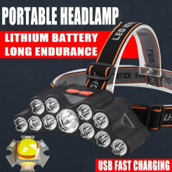 LED Strong Light Headlight USB Charging Long Range Flood Night Fishing Light Outdoor Portable Lightweight Headworn Flashlight