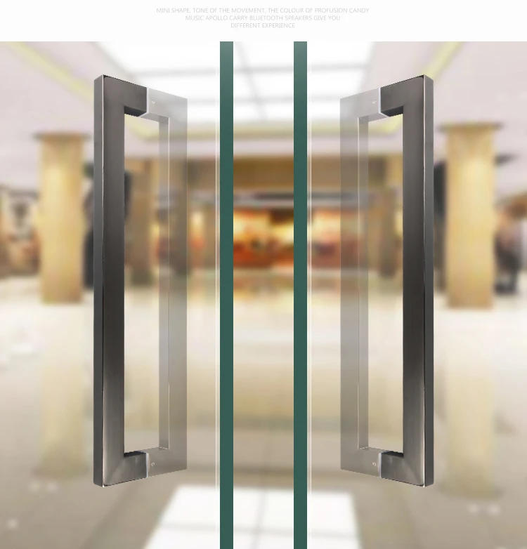 Description Picture 3 of itemCustom Glass Door Square Handle  Light Rose Gold Wooden Stainless Steel Cabinet Handle Big Handle 400MM