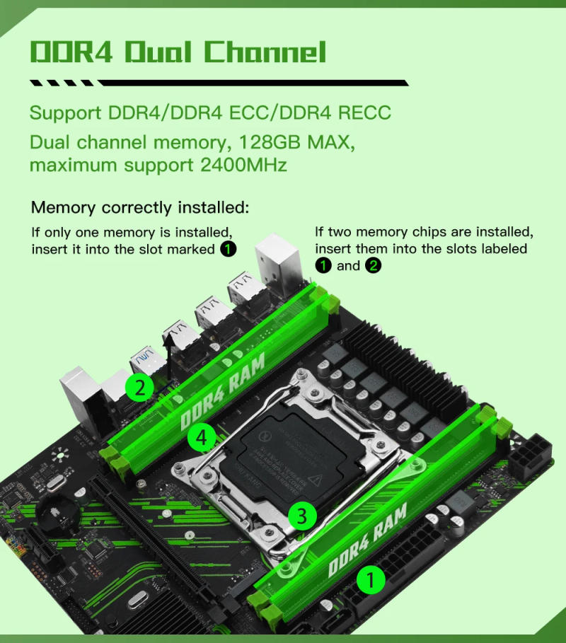Description Picture 6 of itemMACHINIST X99 PR9 Motherboard Kit LGA 2011-3 Set With Intel Xeon E5 2640 V3 CPU Processor And DDR4 16GB(2*8GB) RAM Memory