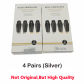 4 pairs Silver