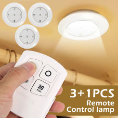 Wireless LED Puck Lights Tap Light Push Lights Mini Night Touch Light Portable Under Cabinet Lighting Battery Operated DIY Stick