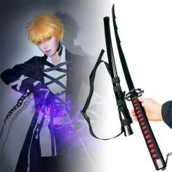 104cm Kurosaki Ichigo Samurai Sabre Anime Bleach Cosplay Custom Prop Ninja Blade Real Size Japanese Katana Swords Kid Toys Gifts