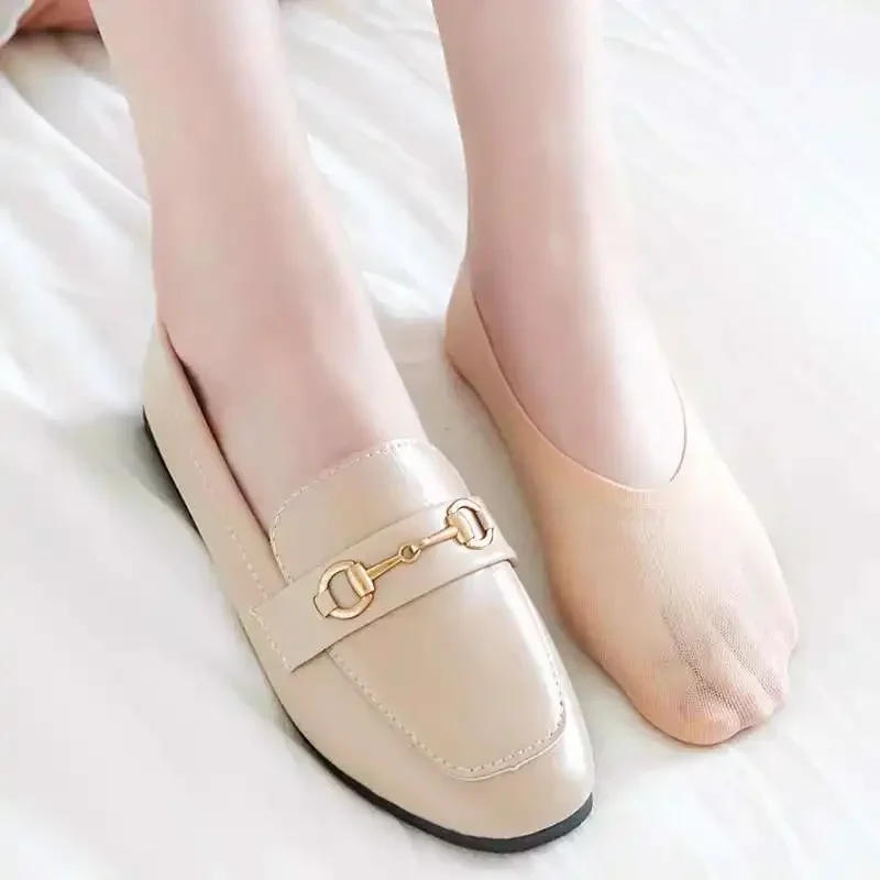 Description Picture 3 of item20/60pcs Non-slip Invisible Socks Slippers Seamless Ice Silk Ankle Boat Socks Summer Thin Solid Casual Breathable No Show Sock