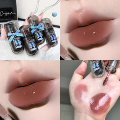 Waterproof Moisturizing Plump Lip Gloss Brown Mirror Lipstick Water Gloss Ice Clear Peach Pink Lip Glaze Korean Makeup Lip Tint
